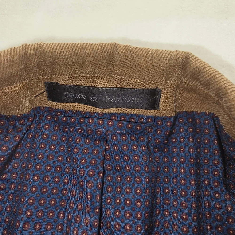 Chaps Mens Tan Brown Corduroy Blazer Sport Coat 50R Regular Fit 2 Button 1041